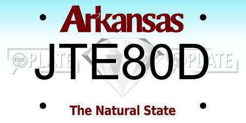 JTE80D Arkansas License Plate