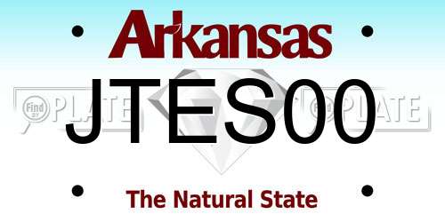 JTES00 Arkansas License Plate