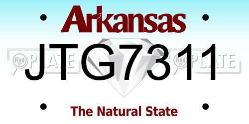 JTG7311 Arkansas License Plate