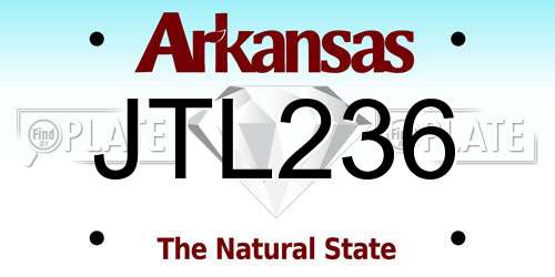JTL236 Arkansas License Plate