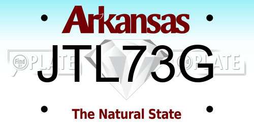 JTL73G Arkansas License Plate