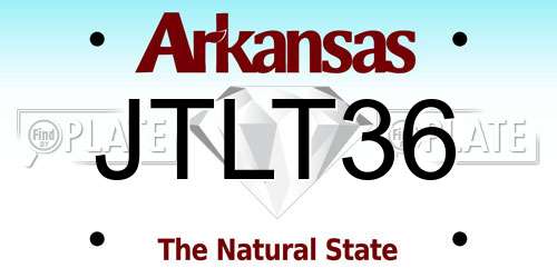 JTLT36 Arkansas License Plate