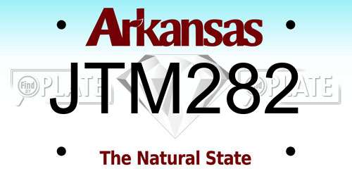 JTM282 Arkansas License Plate