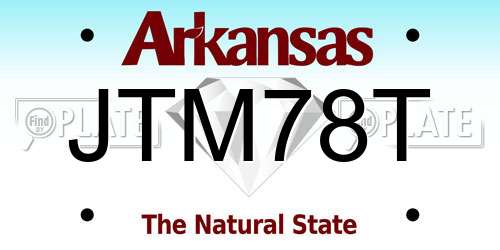 JTM78T Arkansas License Plate