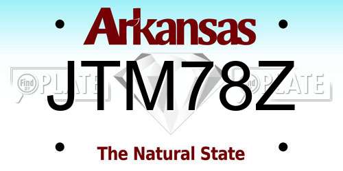 JTM78Z Arkansas License Plate