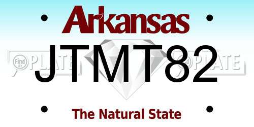 JTMT82 Arkansas License Plate
