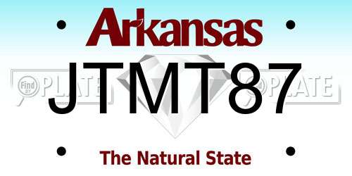 JTMT87 Arkansas License Plate