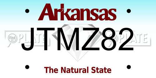 JTMZ82 Arkansas License Plate