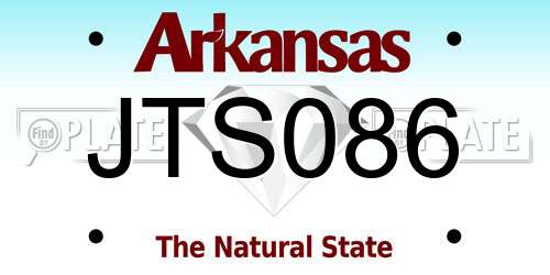 JTS086 Arkansas License Plate