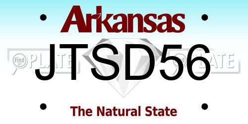 JTSD56 Arkansas License Plate