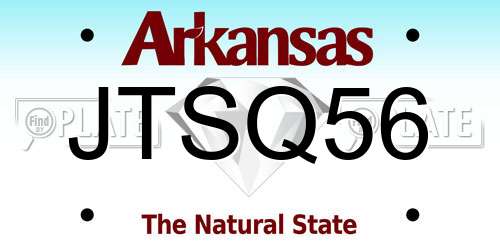 JTSQ56 Arkansas License Plate