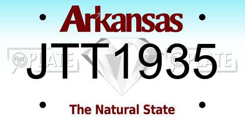 JTT1935 Arkansas License Plate