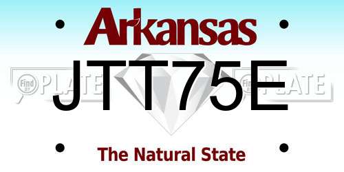 JTT75E Arkansas License Plate