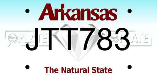 JTT783 Arkansas License Plate