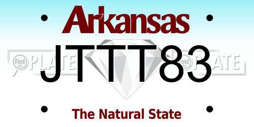 JTTT83 Arkansas License Plate