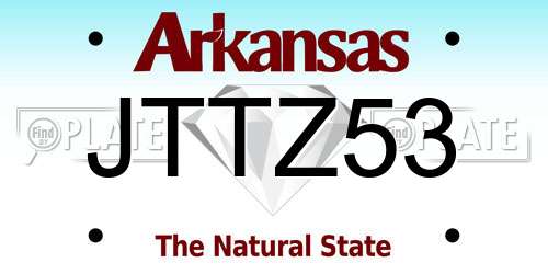 JTTZ53 Arkansas License Plate