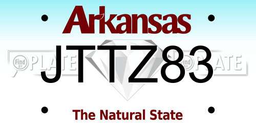 JTTZ83 Arkansas License Plate