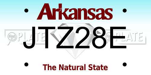 JTZ28E Arkansas License Plate