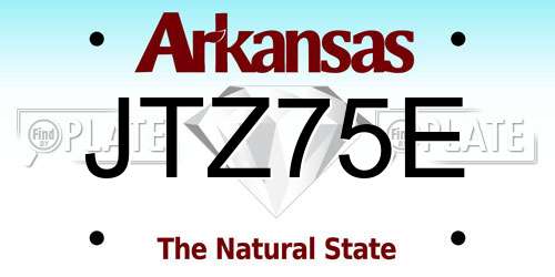 JTZ75E Arkansas License Plate