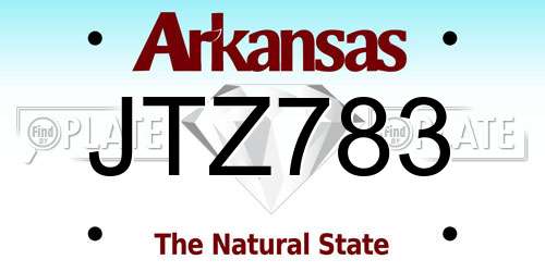JTZ783 Arkansas License Plate