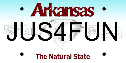 JUS4FUN Arkansas License Plate