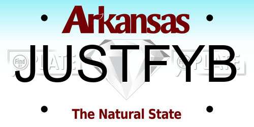 JUSTFYB Arkansas License Plate
