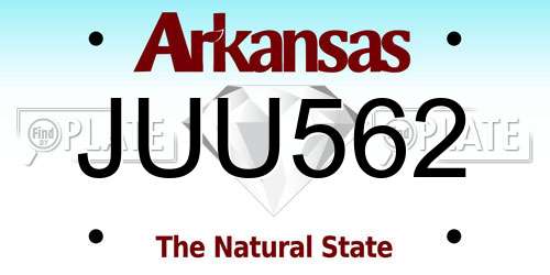 JUU562 Arkansas License Plate