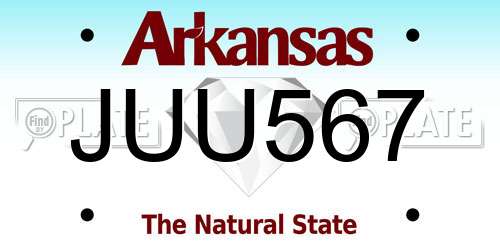 JUU567 Arkansas License Plate