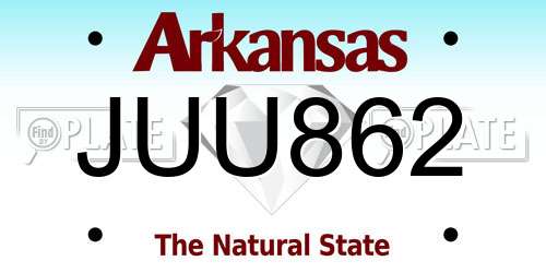 JUU862 Arkansas License Plate