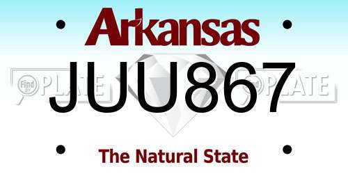JUU867 Arkansas License Plate