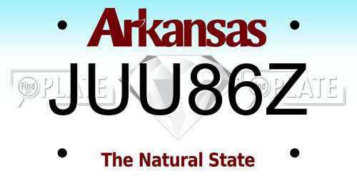 JUU86Z Arkansas License Plate