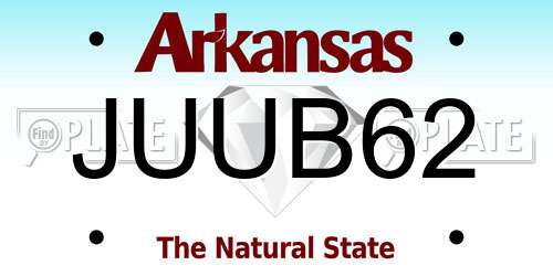 JUUB62 Arkansas License Plate