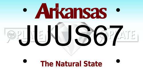 JUUS67 Arkansas License Plate