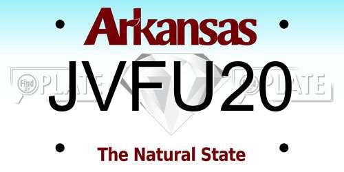 JVFU20 Arkansas License Plate