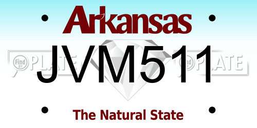 JVM511 Arkansas License Plate