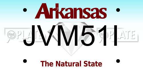 JVM51I Arkansas License Plate