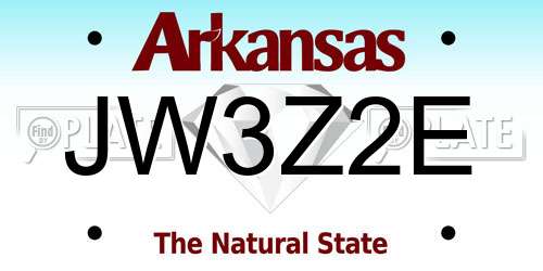 JW3Z2E Arkansas License Plate