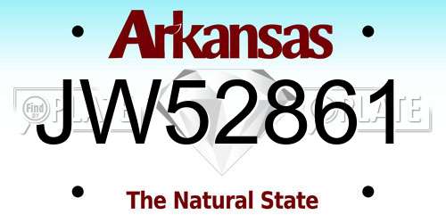 JW52861 Arkansas License Plate