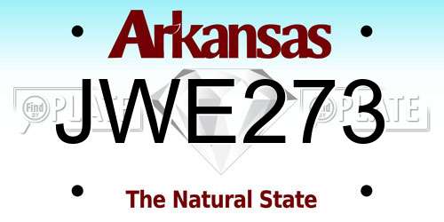JWE273 Arkansas License Plate
