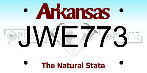 JWE773 Arkansas License Plate