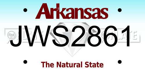 JWS2861 Arkansas License Plate