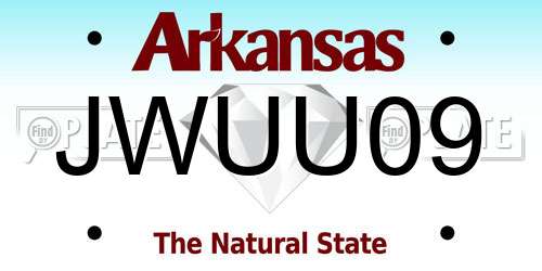 JWUU09 Arkansas License Plate