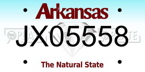 JX05558 Arkansas License Plate