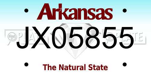 JX05855 Arkansas License Plate