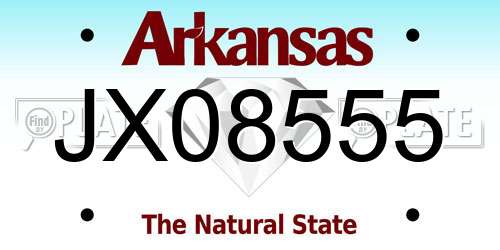 JX08555 Arkansas License Plate