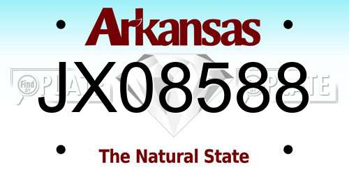 JX08588 Arkansas License Plate