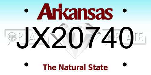 JX20740 Arkansas License Plate
