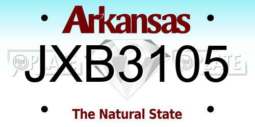JXB3105 Arkansas License Plate