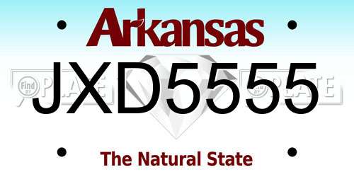 JXD5555 Arkansas License Plate