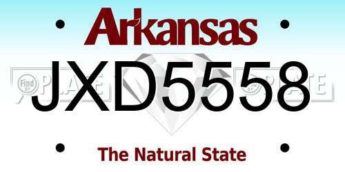 JXD5558 Arkansas License Plate